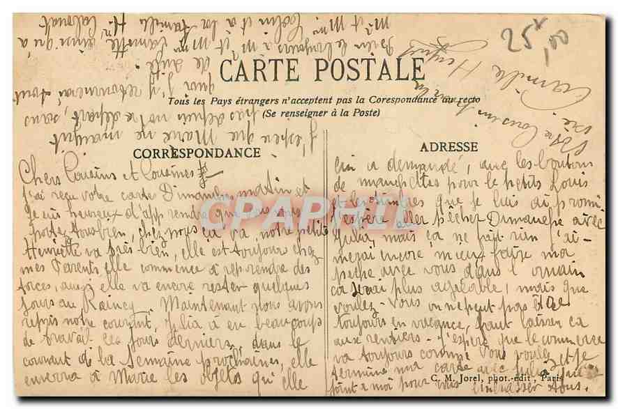 CPA Paris le Sacre Coeur et le Funiculaire de Montmartre  — Rückseite