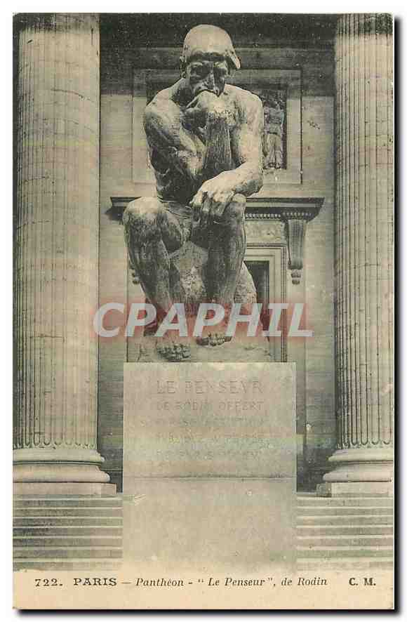 CPA Paris Pantheon Le Pemseur de Rodin 