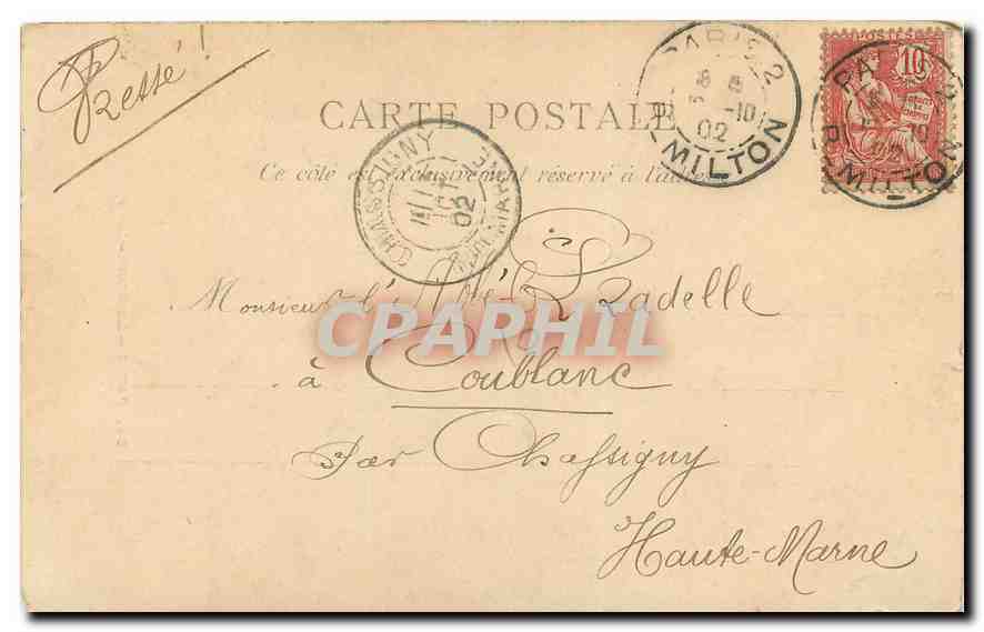 CPA Paris le Sacre Coeur  — Rückseite