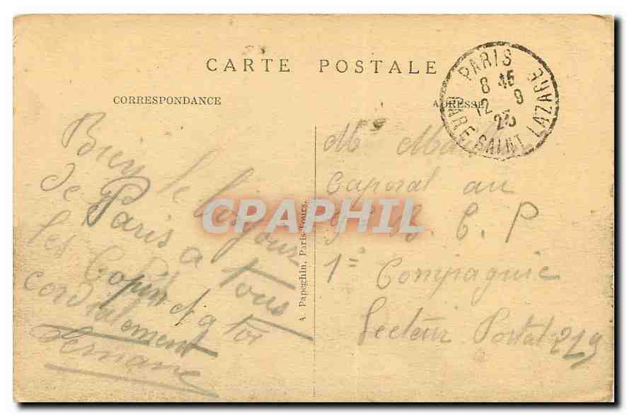 CPA Paris Place de la Concorde Les Fontaines et l'Obelisque  — Rückseite