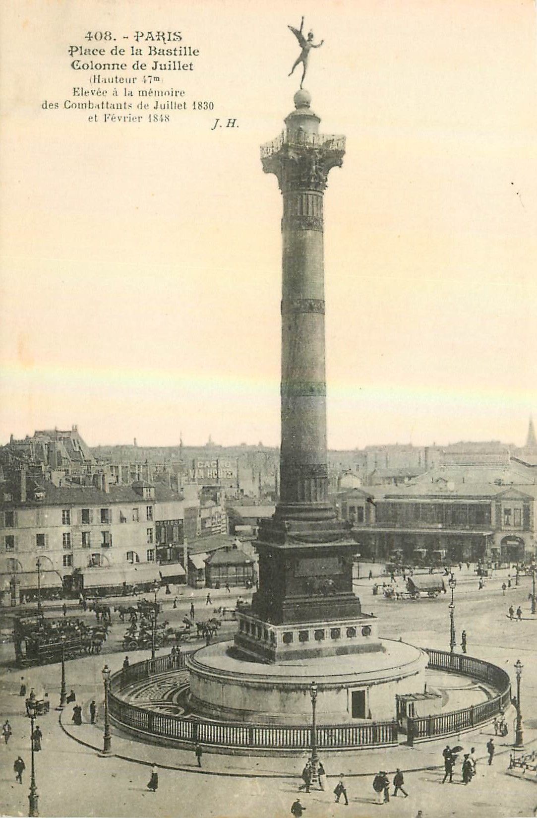 CPA Paris Place de la Bastille Colonne de Juillet 