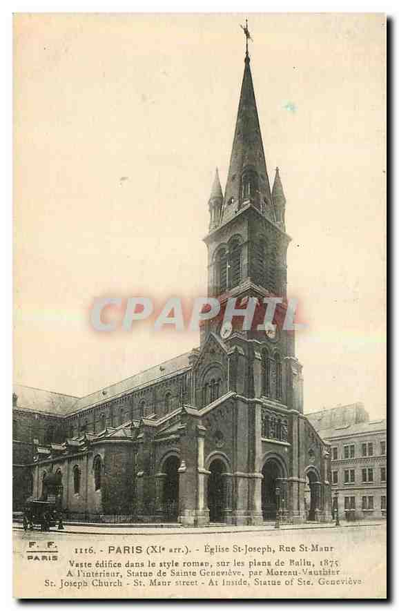 CPA Paris Eglise St Joseph Rue St Maur 