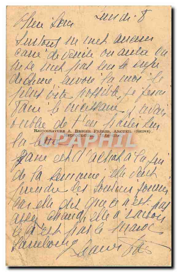 CPA Hopital Prive du Dr de Martel Rue Vercingetorix Paris — Verso