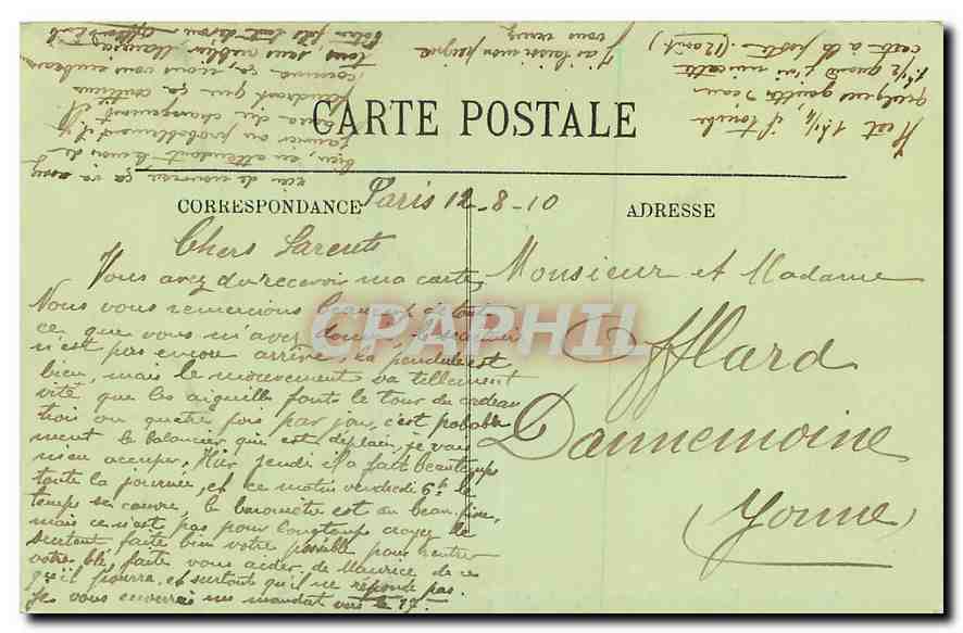CPA Paris La Conciergerie  — Verso