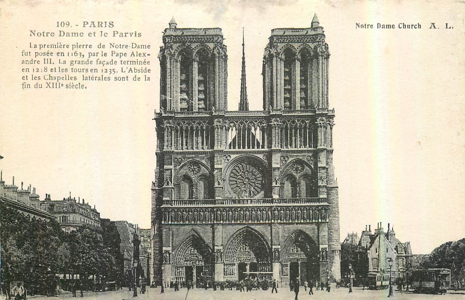 CPA Paris Notre Dame et le Parvis 