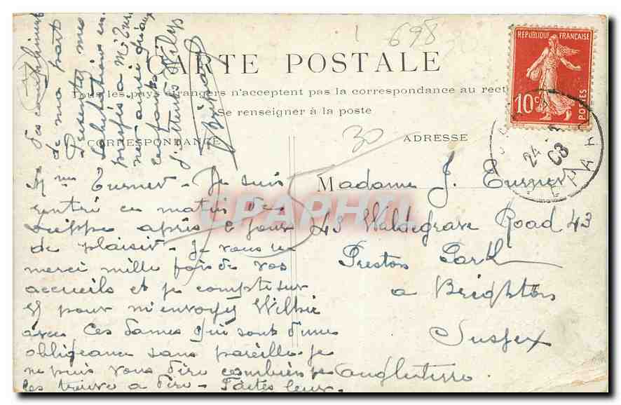 CPA Paris L'Avenue de l'Opera  — Rückseite