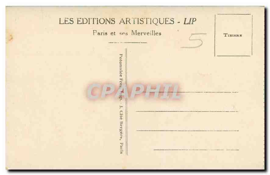CPA Paris Ensemble de la Place de la Republique  — Rückseite