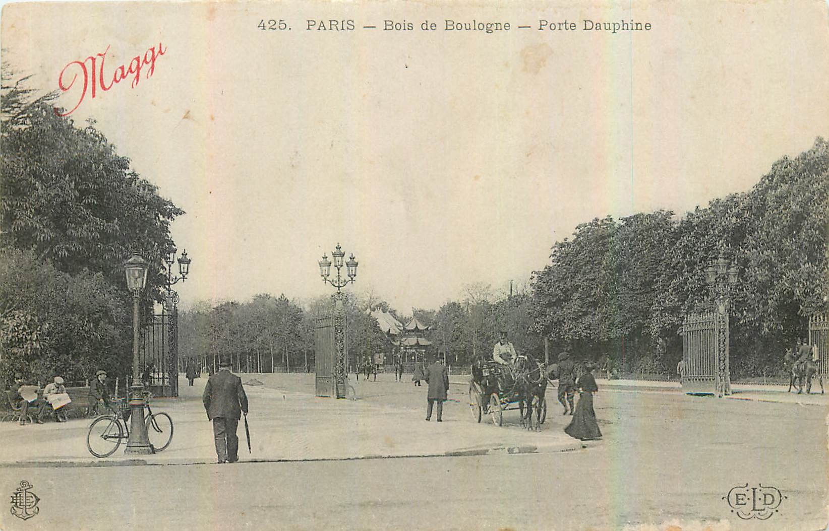CPA Paris Bois de Boulogne Porte Dauphine Publicite Maggi