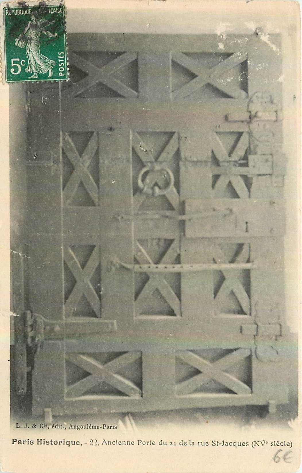 CPA Paris Historique Ancienne Porte du 21 de la Rue St Jacques 