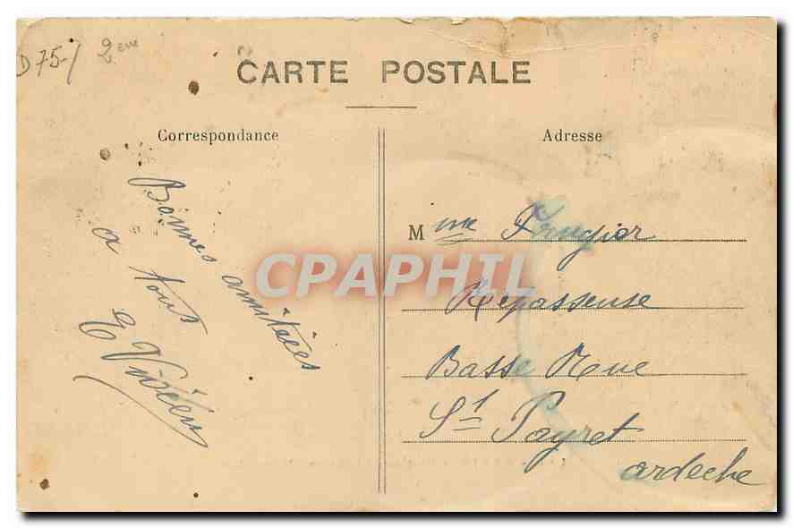 CPA Paris Boulevard Bonne Nouvelle  — Rückseite