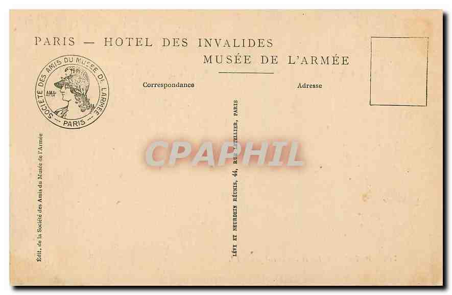 CPA Paris l'Hotel des Invalides  — Rückseite