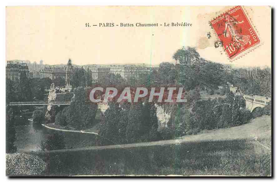 CPA Paris Buttes Chaumont Le Belvedere 