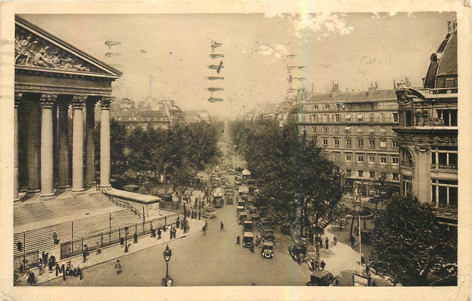 CPA Les Petits Tableaux de Paris Le Boulevard de la Madeleine et la Madeleine 