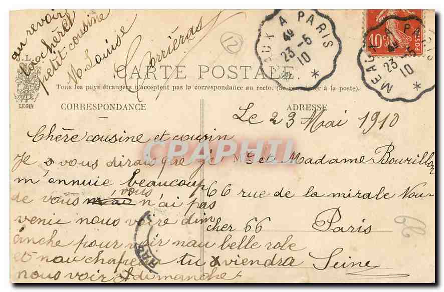 CPA Paris Le Funiculaire de Montmartre  — Rückseite