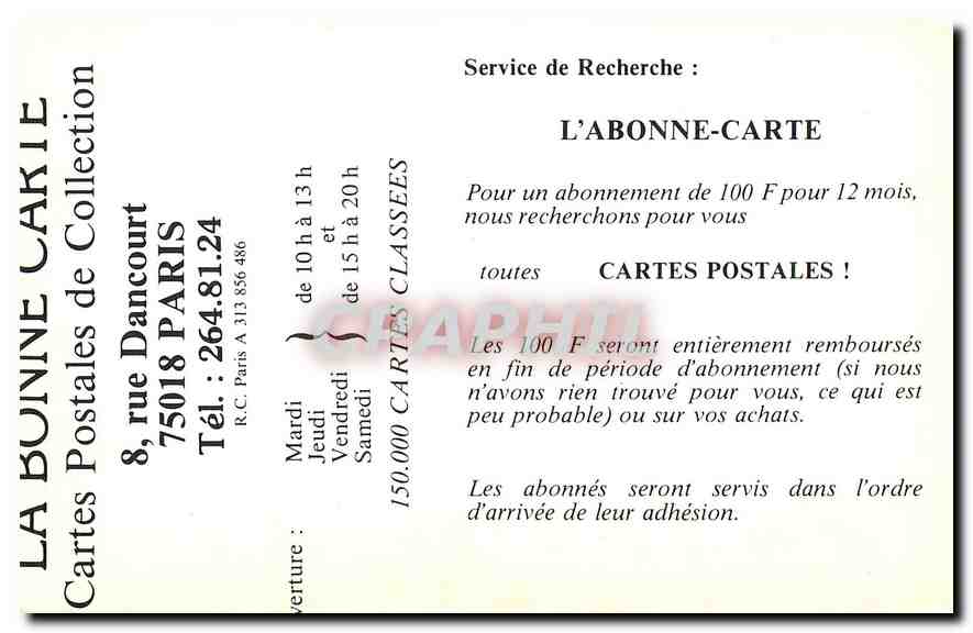 REPRO Paris Vieux Montmartre Le Premier Ministre de la Mort Bric a Brac  — Rückseite