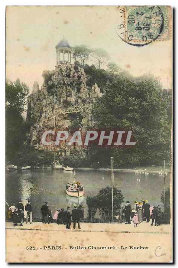 CPA Paris Buttes Chaumont Le Rocher 