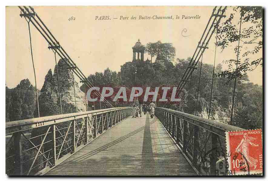 CPA Paris Parc des Buttes Chaumont la Passerelle 