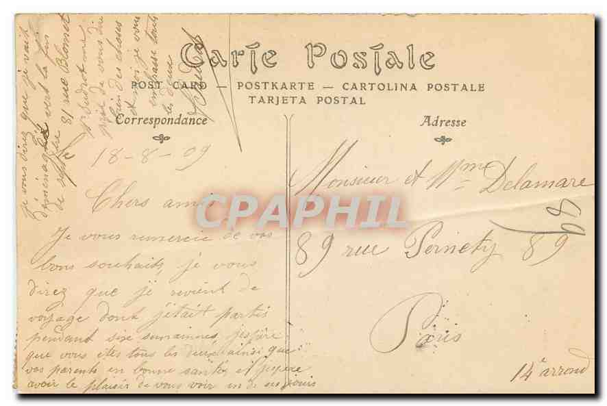 CPA Paris Parc des Buttes Chaumont la Passerelle  — Rückseite