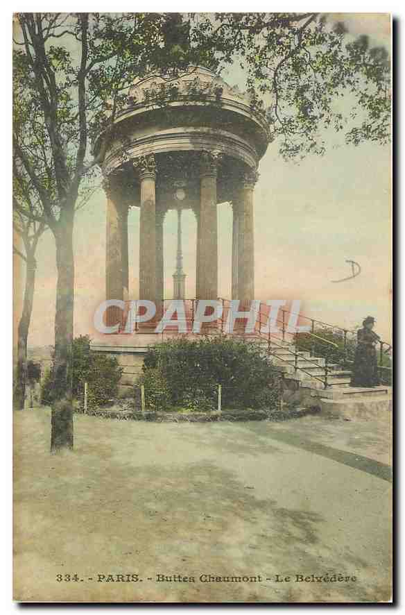 CPA Paris Buttes Chaumont Le Belvedere 