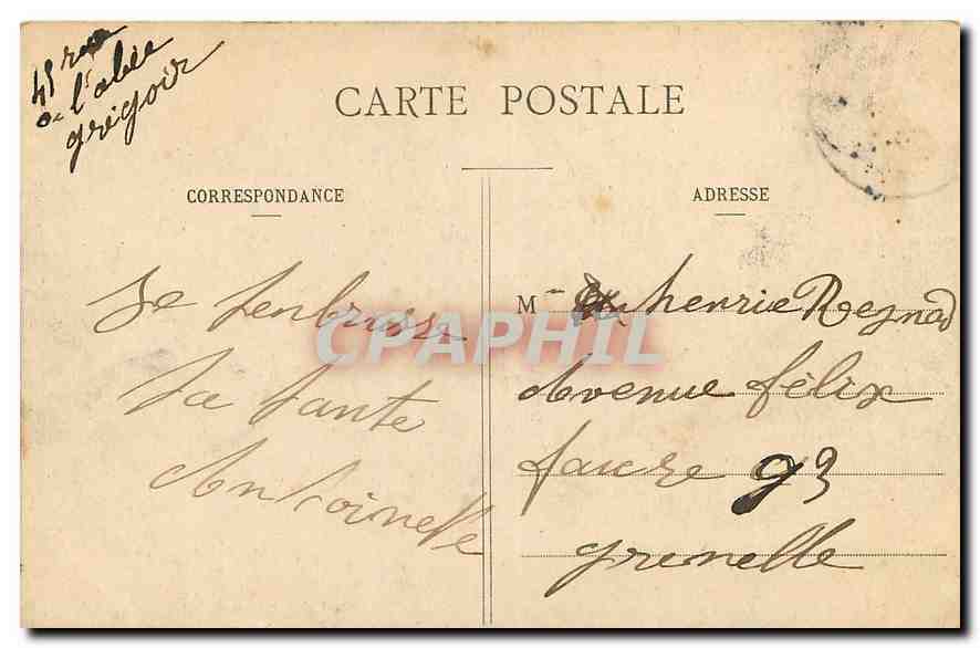 CPA Paris Les Buttes Chaumont Le Pont de Briques  — Verso