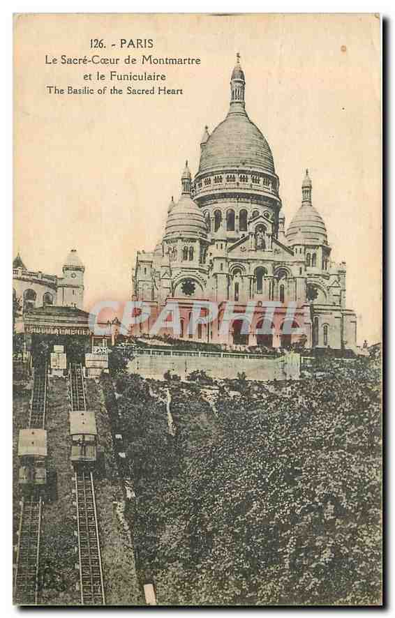 CPA Le Sacre Coeur de Montmartre et le Funiculaire 