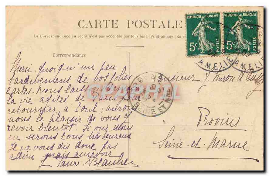 CPA Paris Notre Dame  — Rückseite