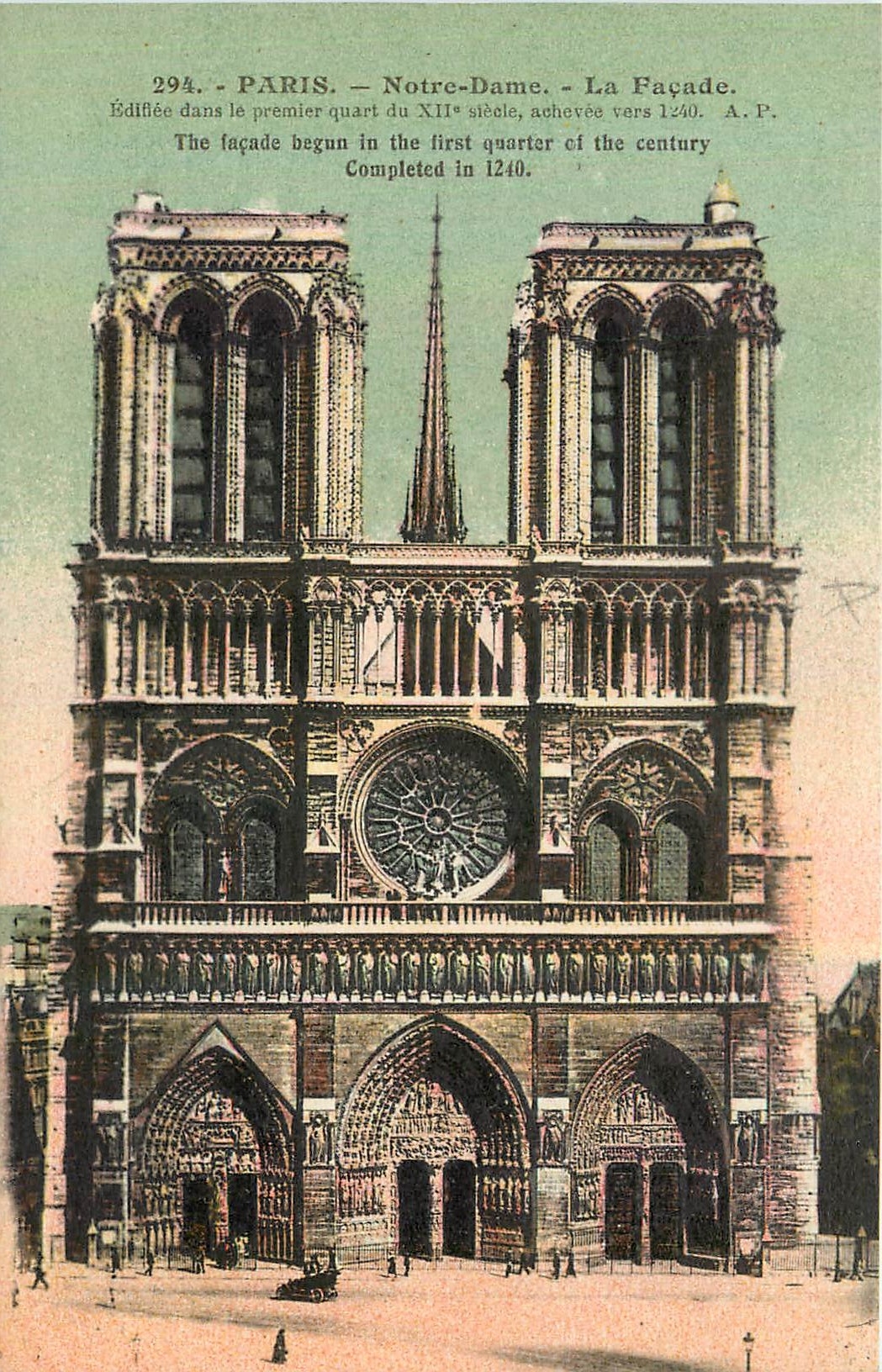 CPA Paris Notre Dame La Facade 