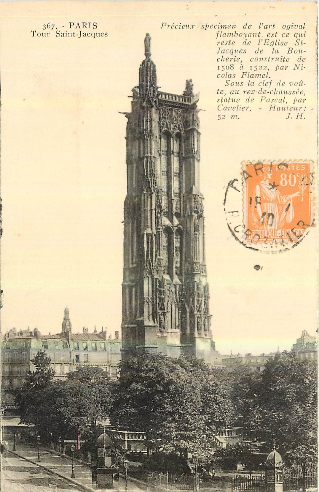 CPA Paris Tour Saint Jacques 