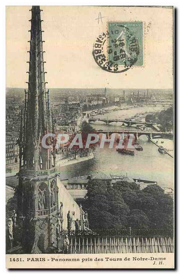 CPA Paris Panorama pris des Tours de Notre Dame 
