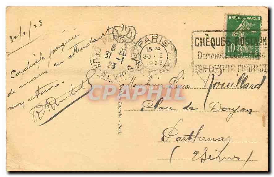 CPA Paris l'Eglise Notre Dame  — Rückseite