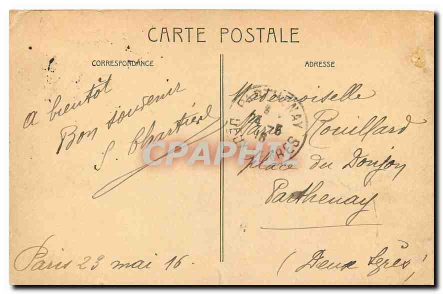 CPA Paris La Bourse  — Rückseite