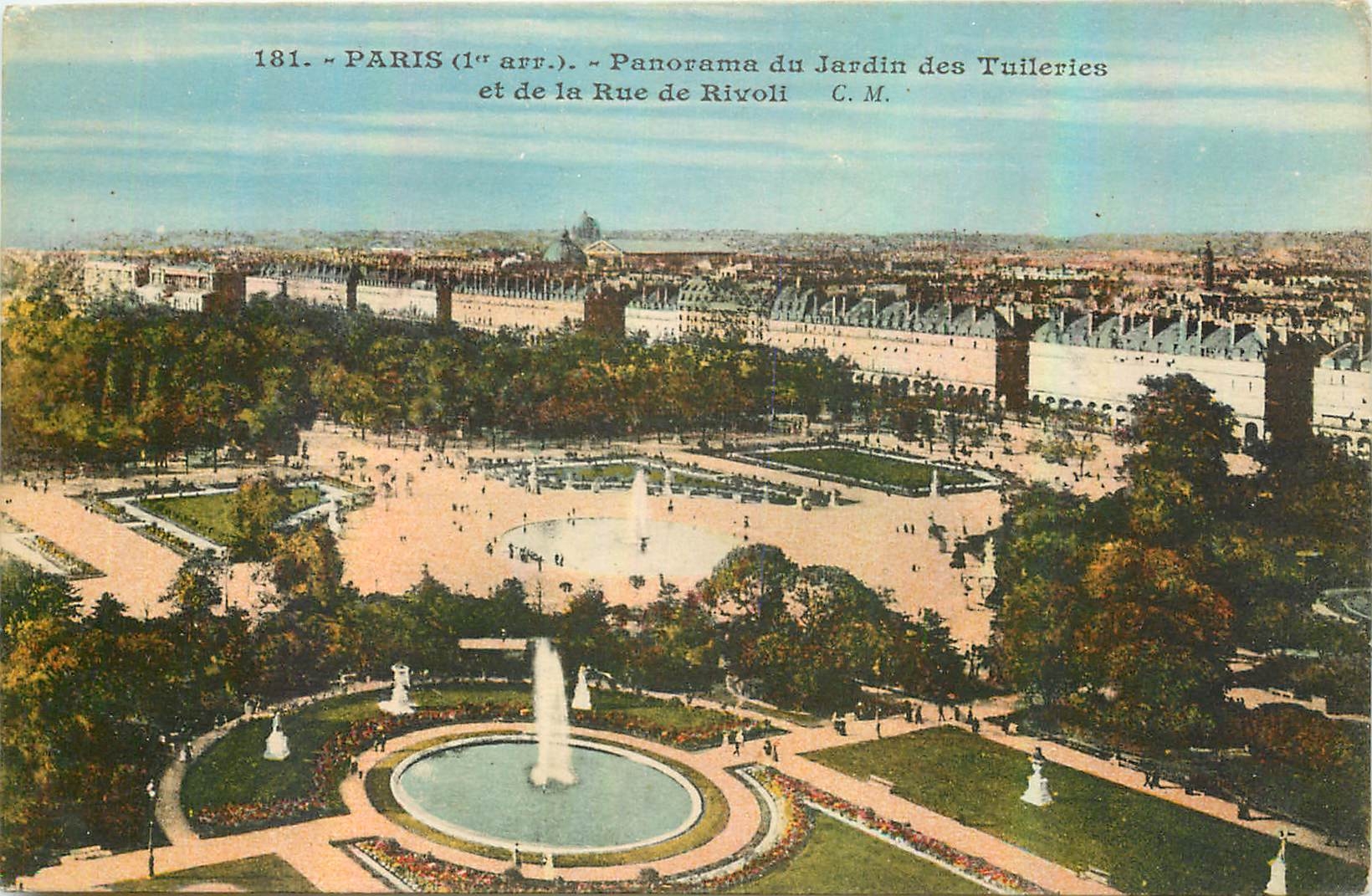CPA Paris Panorama du Jardin des Tuileries et de la Rue de Rivoli 