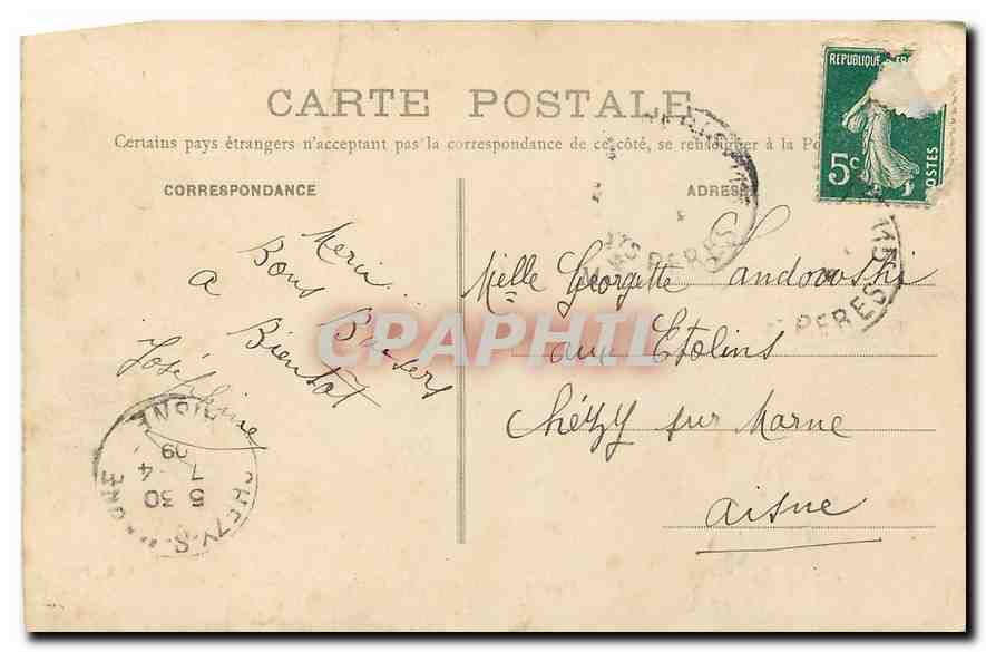 CPA Paris Bassin des Tuileries  — Rückseite