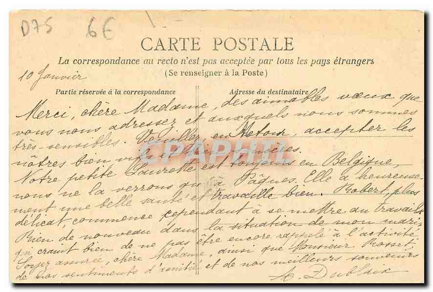 CPA Paris Eglise St Etienne du Mont  — Rückseite