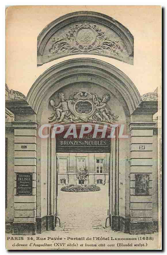 CPA Portail de l'Hotel Lamoignon Rue Pavee Paris