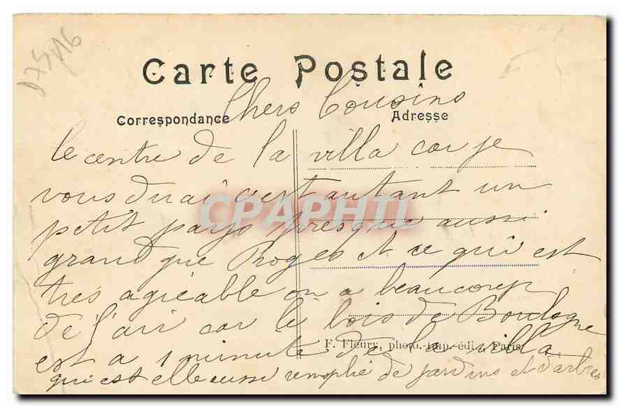 CPA Paris Villa Montmorency Rond Point de l'Avenue du Square  — Rückseite