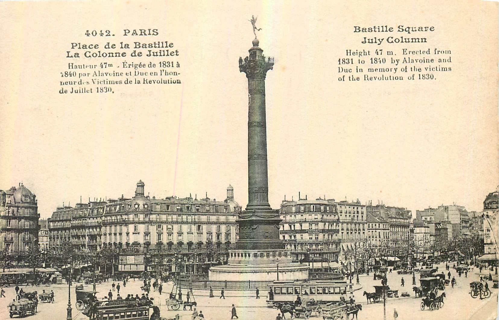 CPA Paris Place de la Bastille La Colonne de Juillet