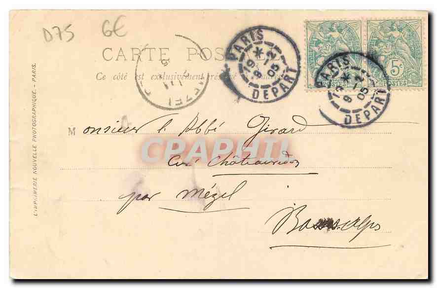 CPA Paris Le Square Louvois  — Rückseite
