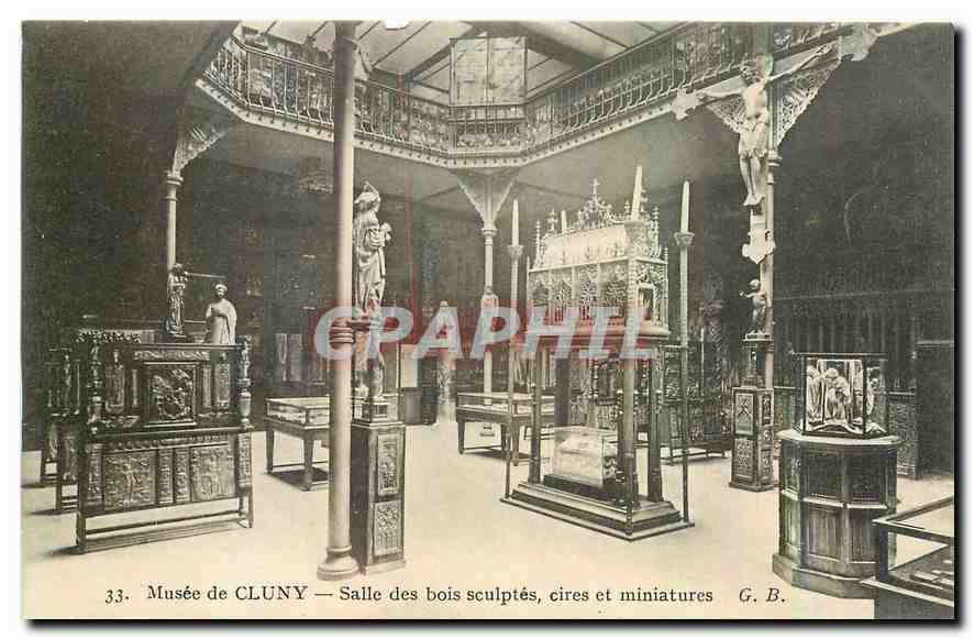 CPA Musee de Cluny Salle des bois sculptes cires et miniatures 