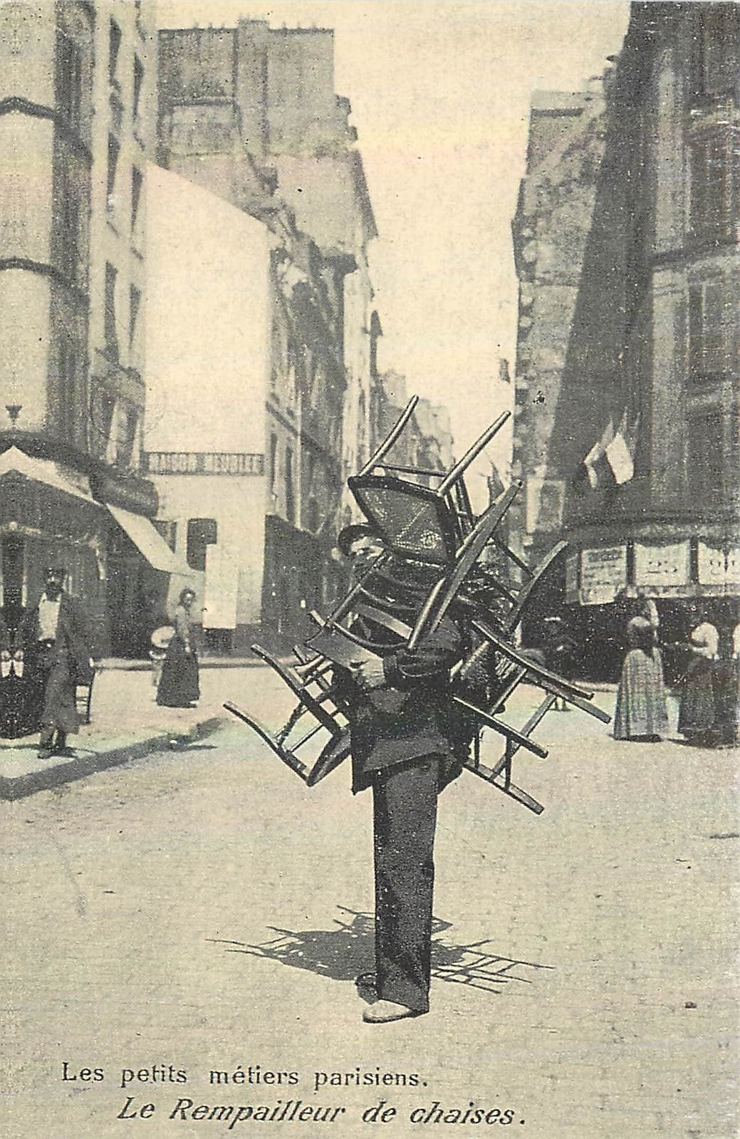 REPROLes petits metiers parisiens le rempailleur de chaises 