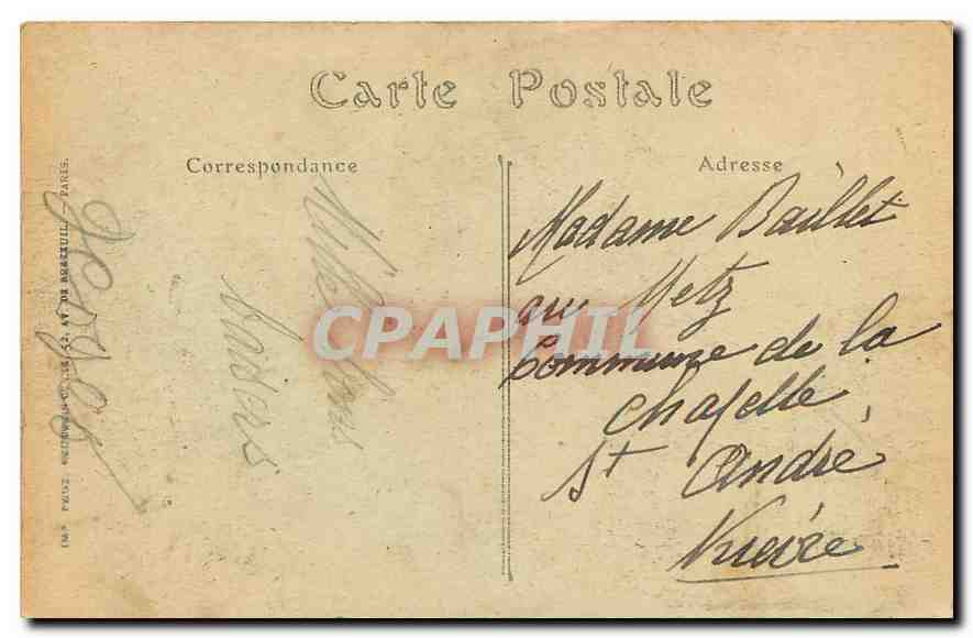 CPA Paris avenue Alexandre III vue prise du carre Marigny  — Verso
