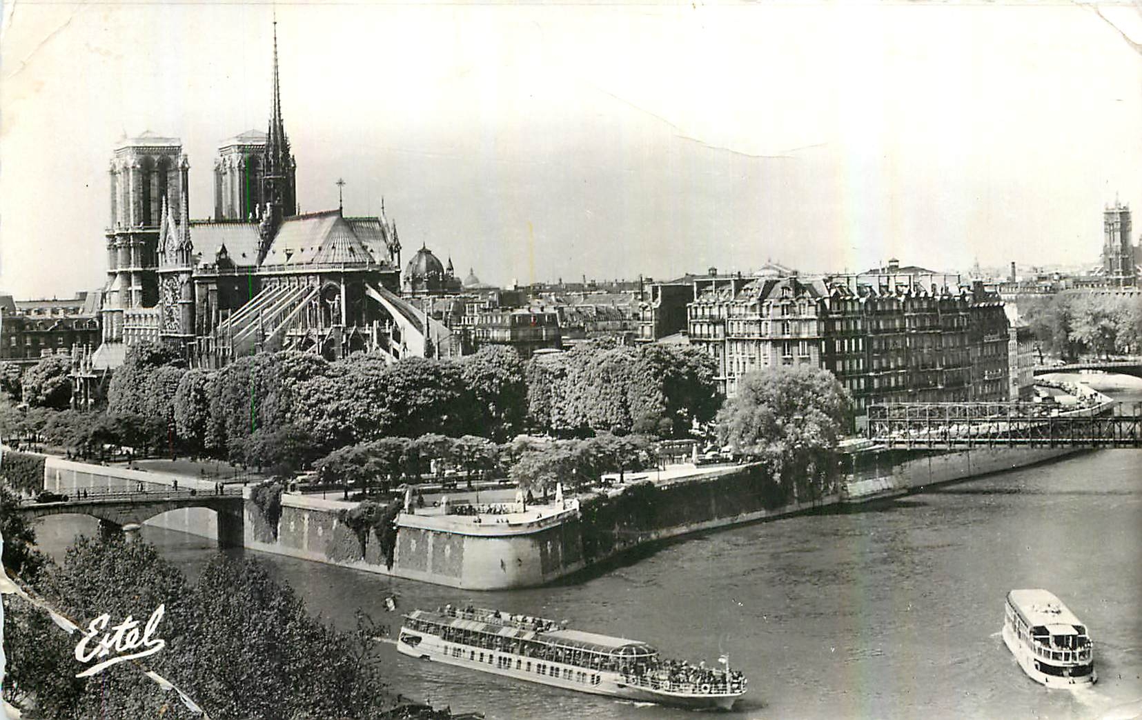 CPA Paris l'Abside de Notre Dame et la Seine 