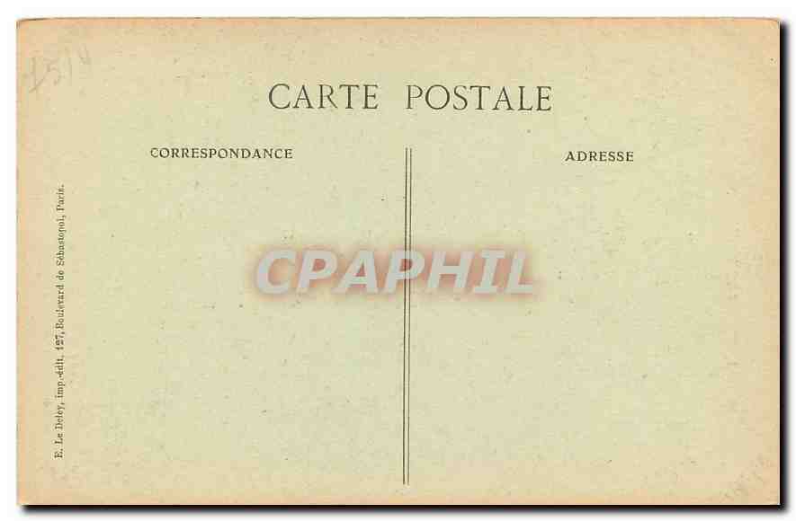 Paris d'autrefois — Départ d'escalier dans la cour de l'Hôtel de l'Aigle d'Or — Éditeur : Val des Roses (ou l'Alpande) — Verso
