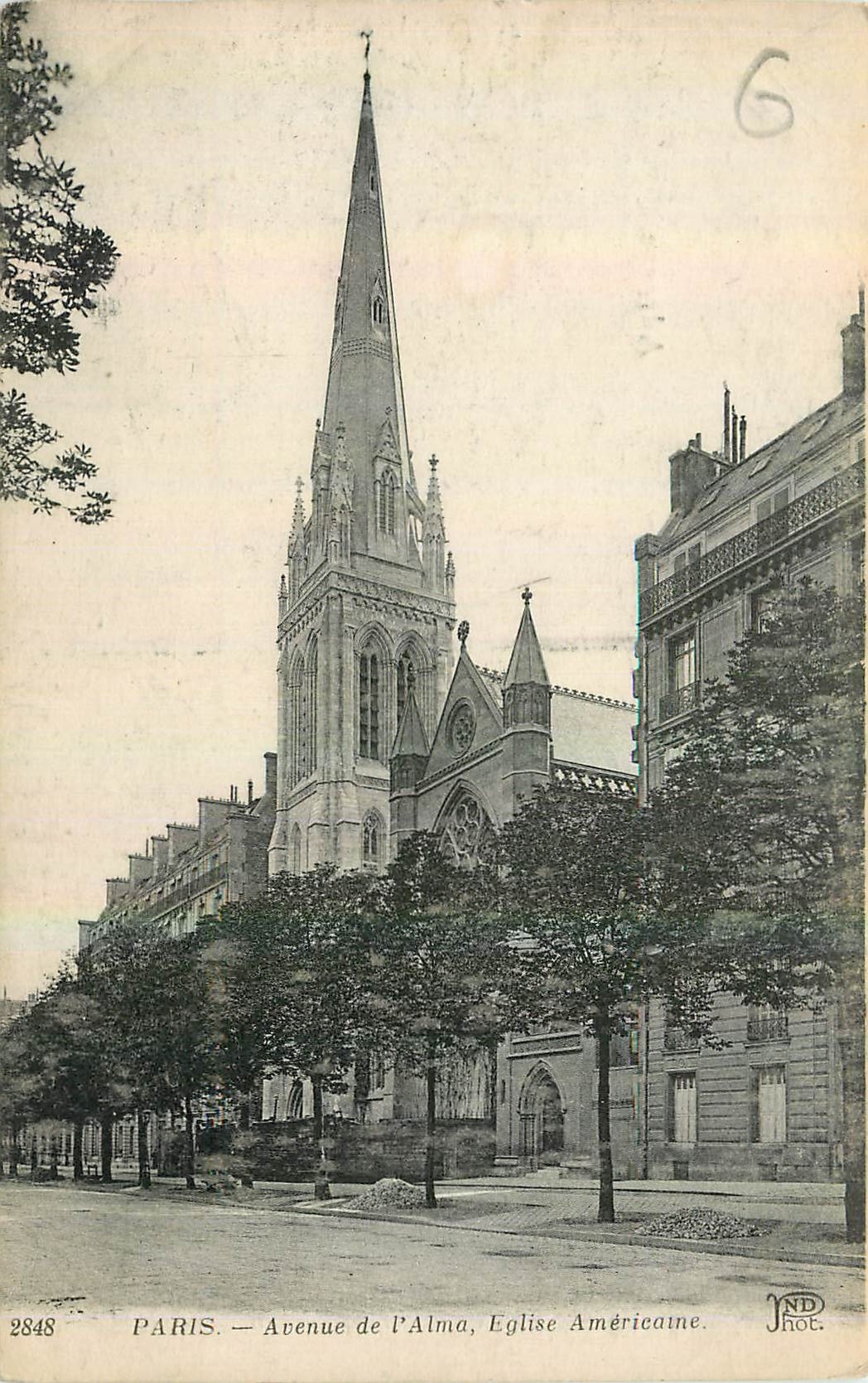 CPA Paris Avenue de l'Alma Eglise Americaine 