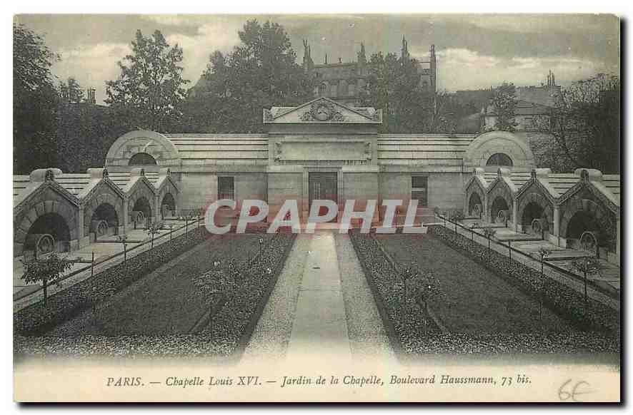 CPA Paris Chapelle Louis XVI Jardin de la Chapelle Boulevard Haussmann 