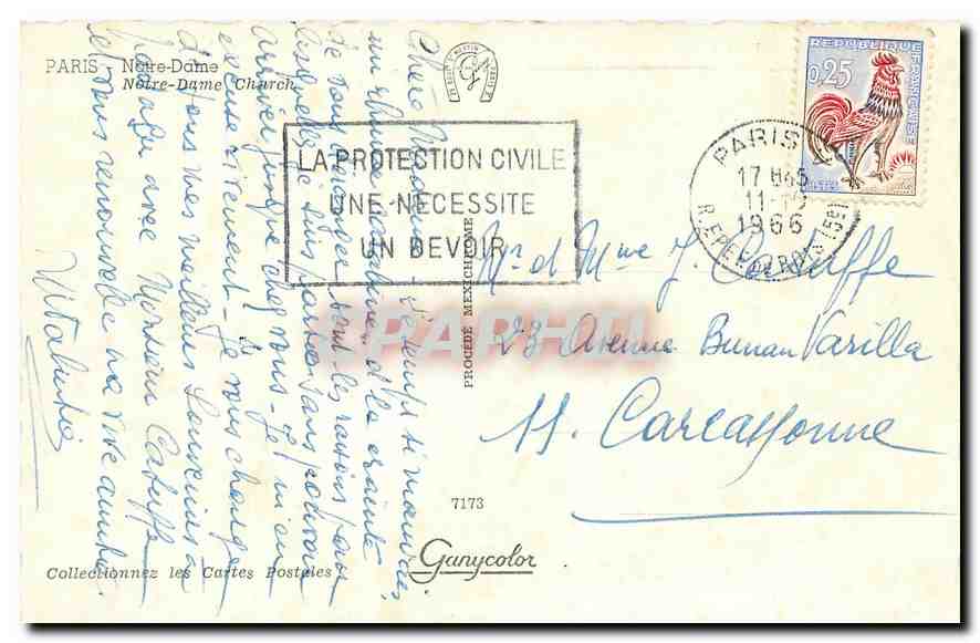 CPA Paris Notre Dame  — Verso
