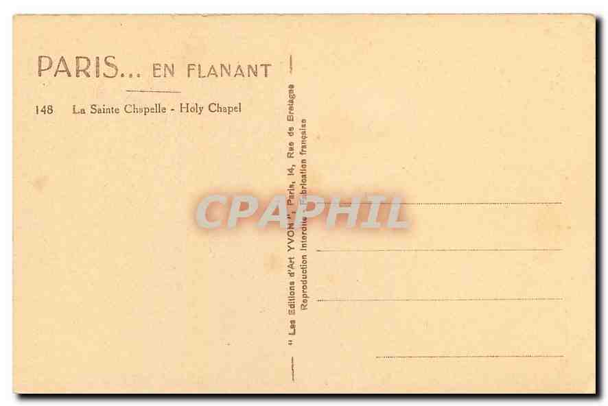 CPA Paris en flanant La Sainte Chapelle  — Verso