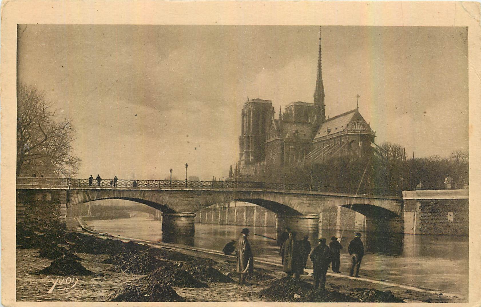 CPA Paris en flanant Notre Dame et le Pont de l'Archeveche 
