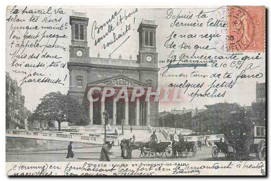 CPA Paris Eglise St Vicent de Paul 