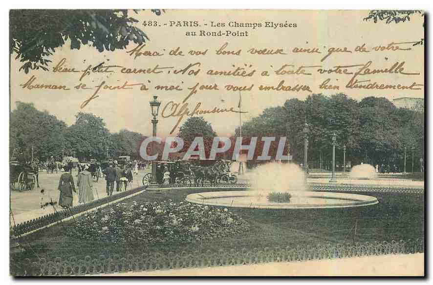 CPA Paris Les Champs Elysees au Rond Point 